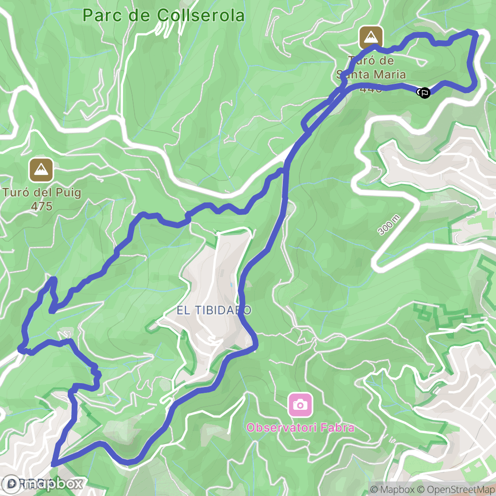 Barcelona : carte du parcours de randonnée - Spain