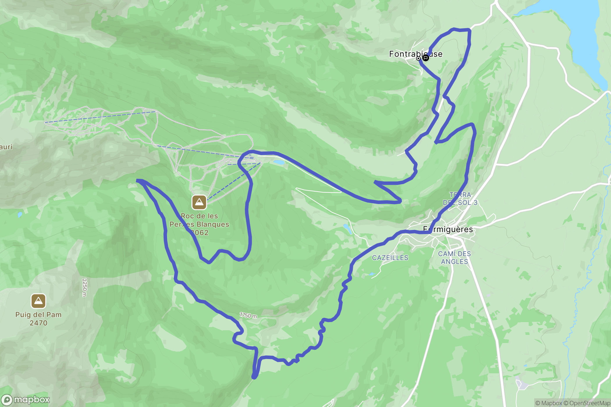 Fontrabiouse : carte du parcours de randonnée - France