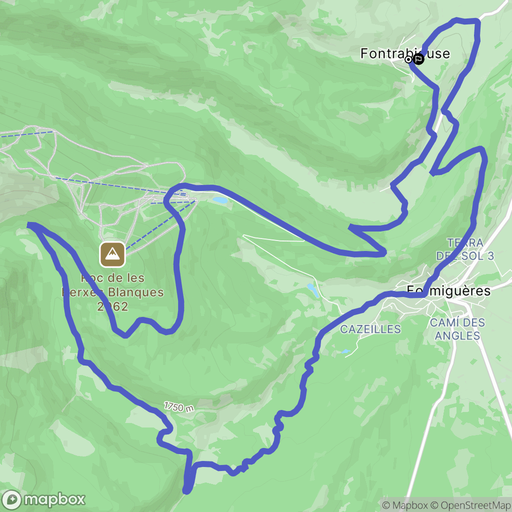 Fontrabiouse : carte du parcours de randonnée - France