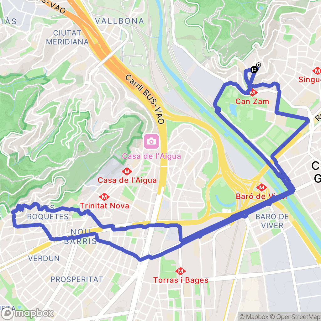 Santa Coloma de Gramenet : carte du parcours de randonnée - Spain