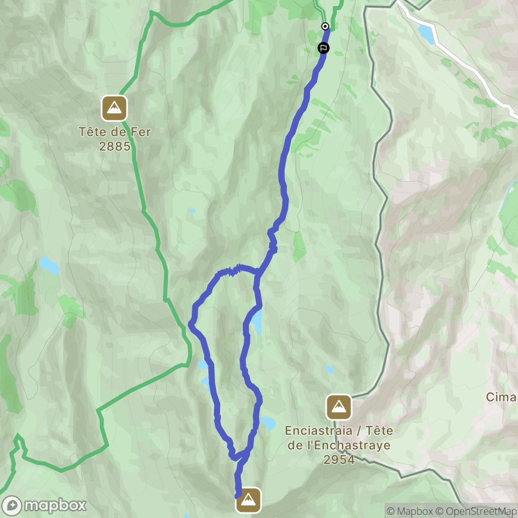 Val-d'Oronaye : carte du parcours de randonnée - France
