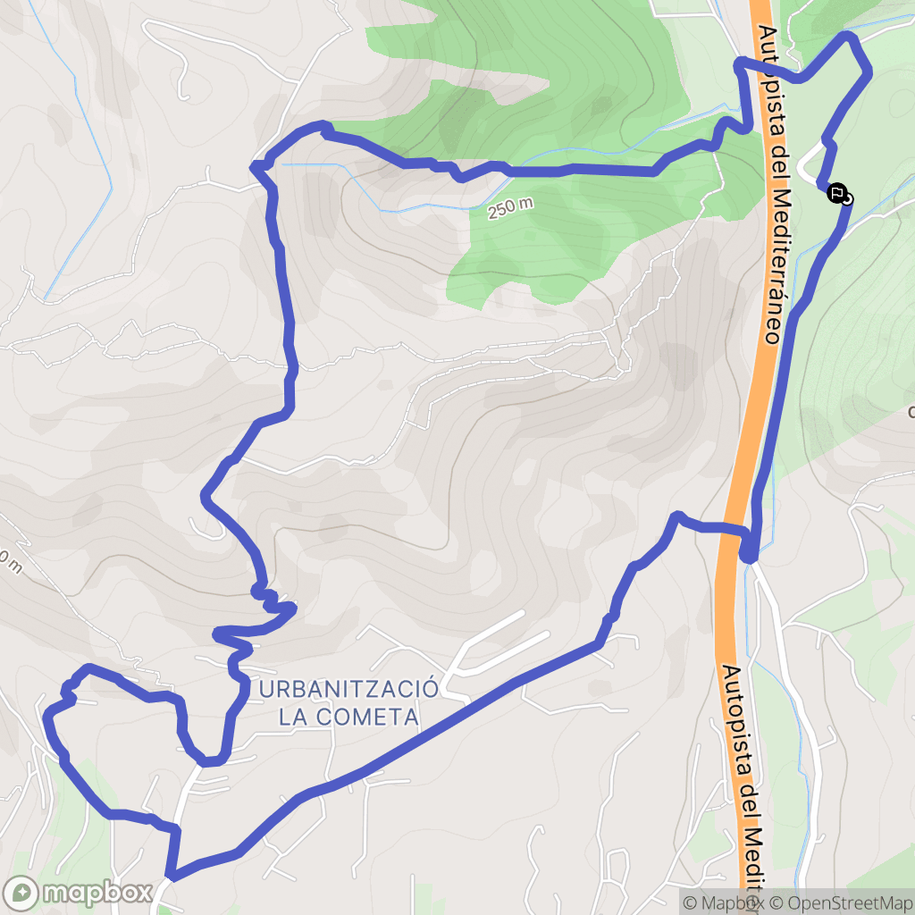 la Cometa : carte du parcours de randonnée - Spain