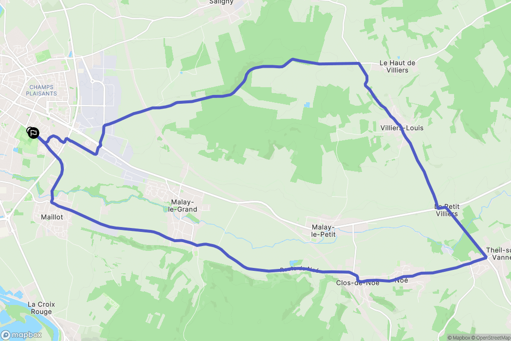 Sens : carte du parcours de randonnée - France