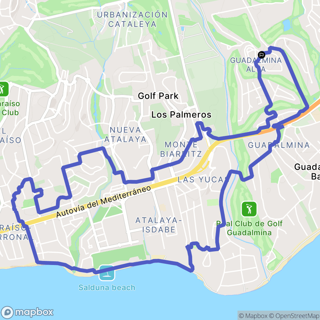 Marbella : carte du parcours de randonnée - Spain