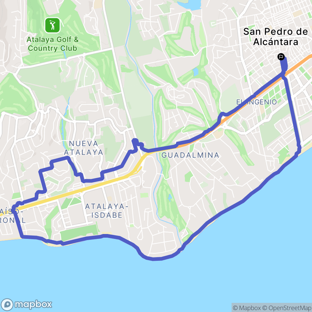 San Pedro Alcántara : carte du parcours de randonnée - Spain