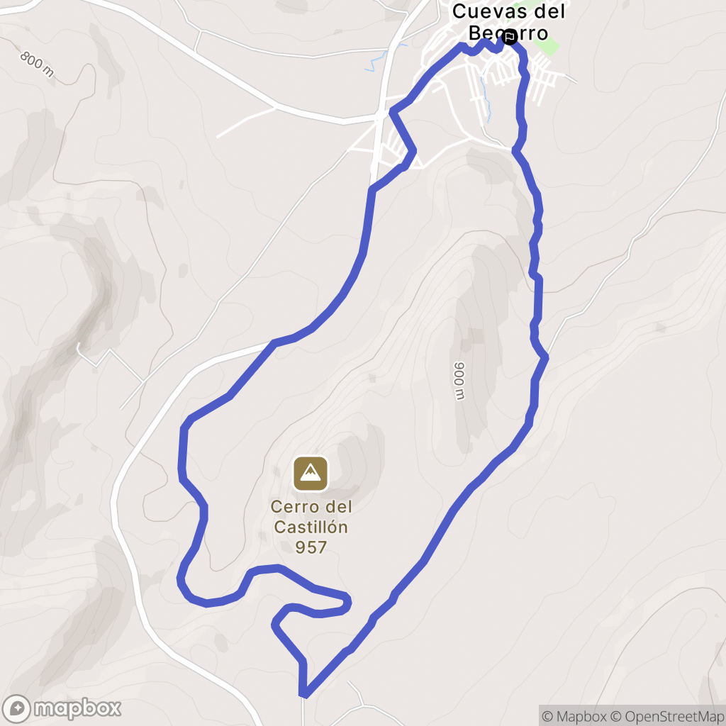 Cuevas del Becerro : carte du parcours de randonnée - Spain