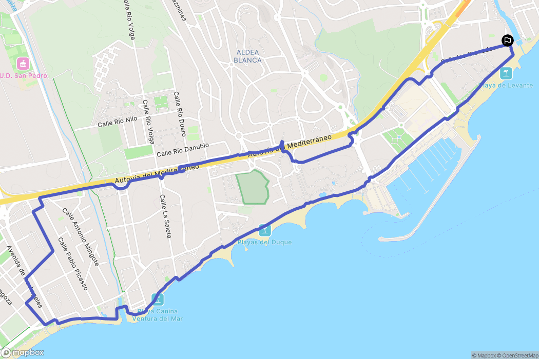 Marbella : carte du parcours de randonnée - Spain