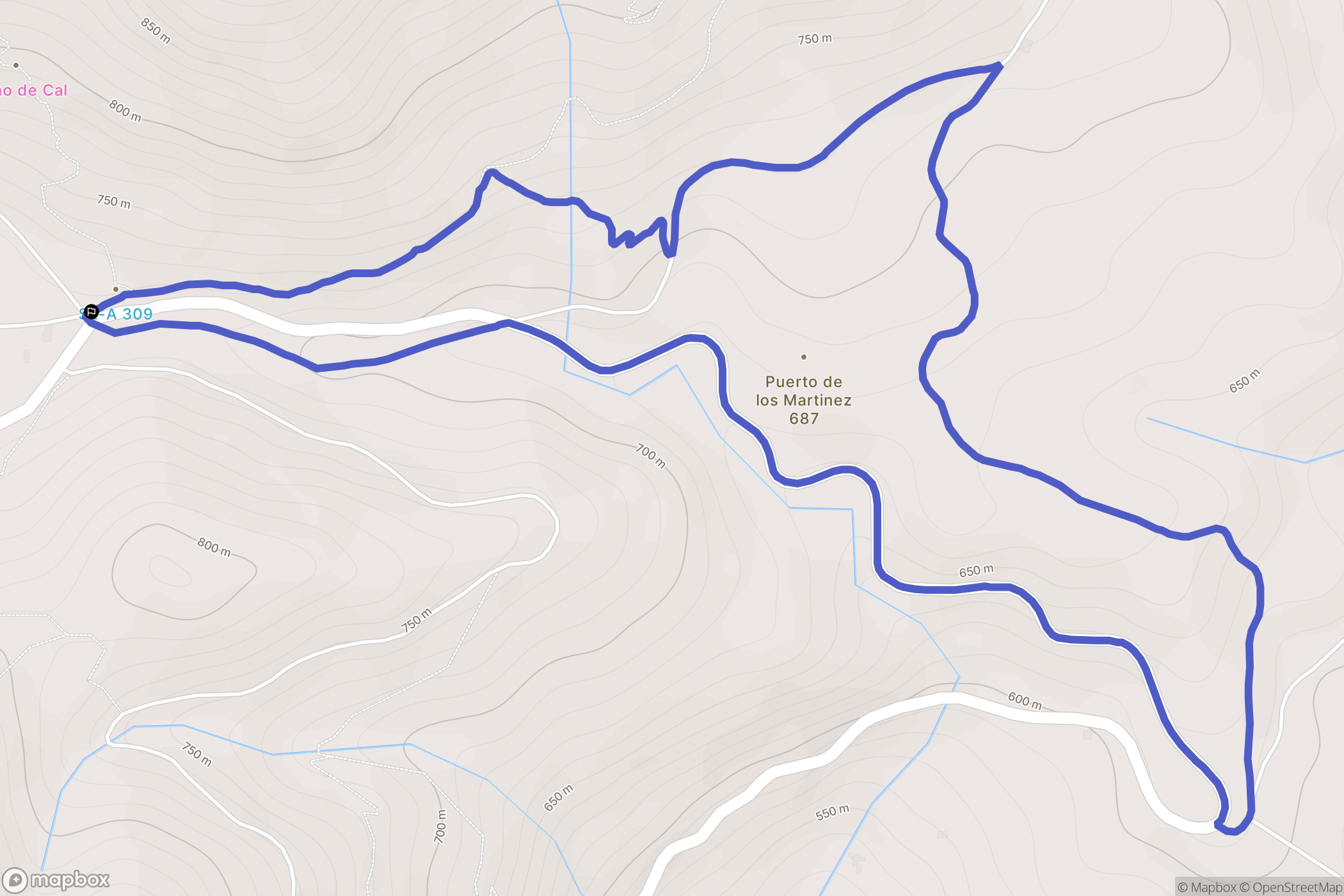 Casarabonela : carte du parcours de randonnée - Spain