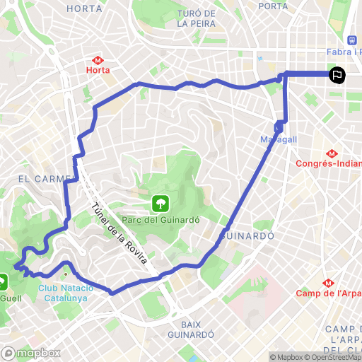 Barcelona : carte du parcours de randonnée - Spain