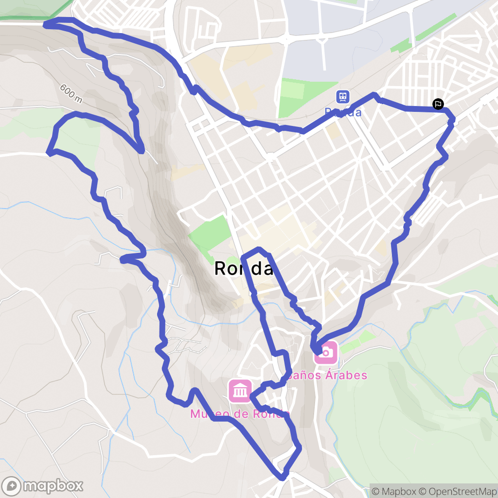 Ronda : carte du parcours de randonnée - Spain