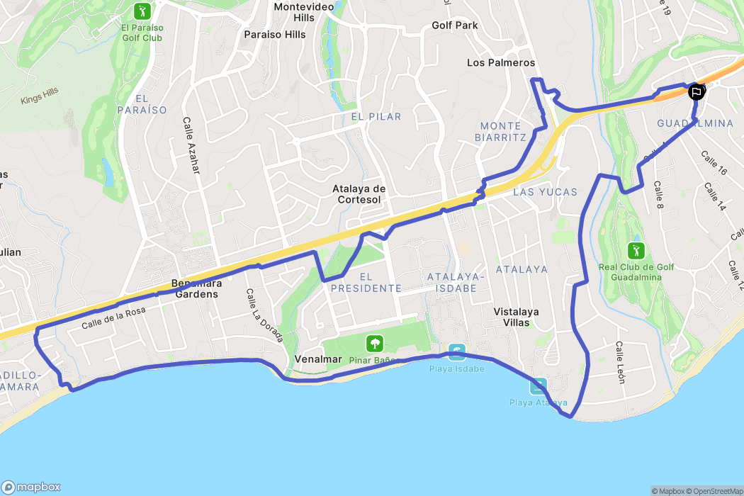 Guadalmina : carte du parcours de randonnée - Spain