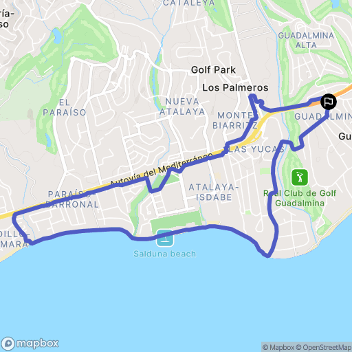 Guadalmina : carte du parcours de randonnée - Spain