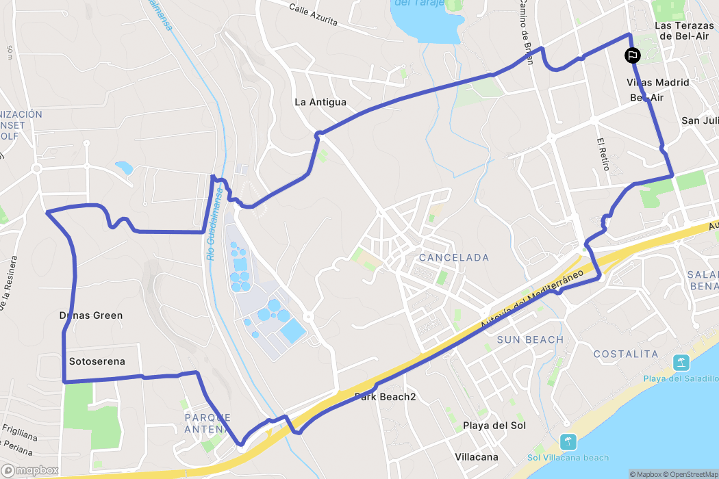 Estepona : carte du parcours de randonnée - Spain