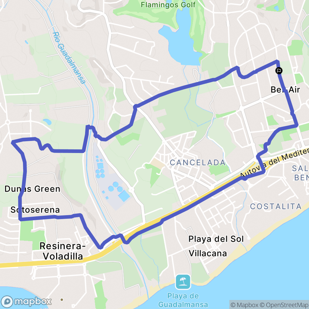 Estepona : carte du parcours de randonnée - Spain
