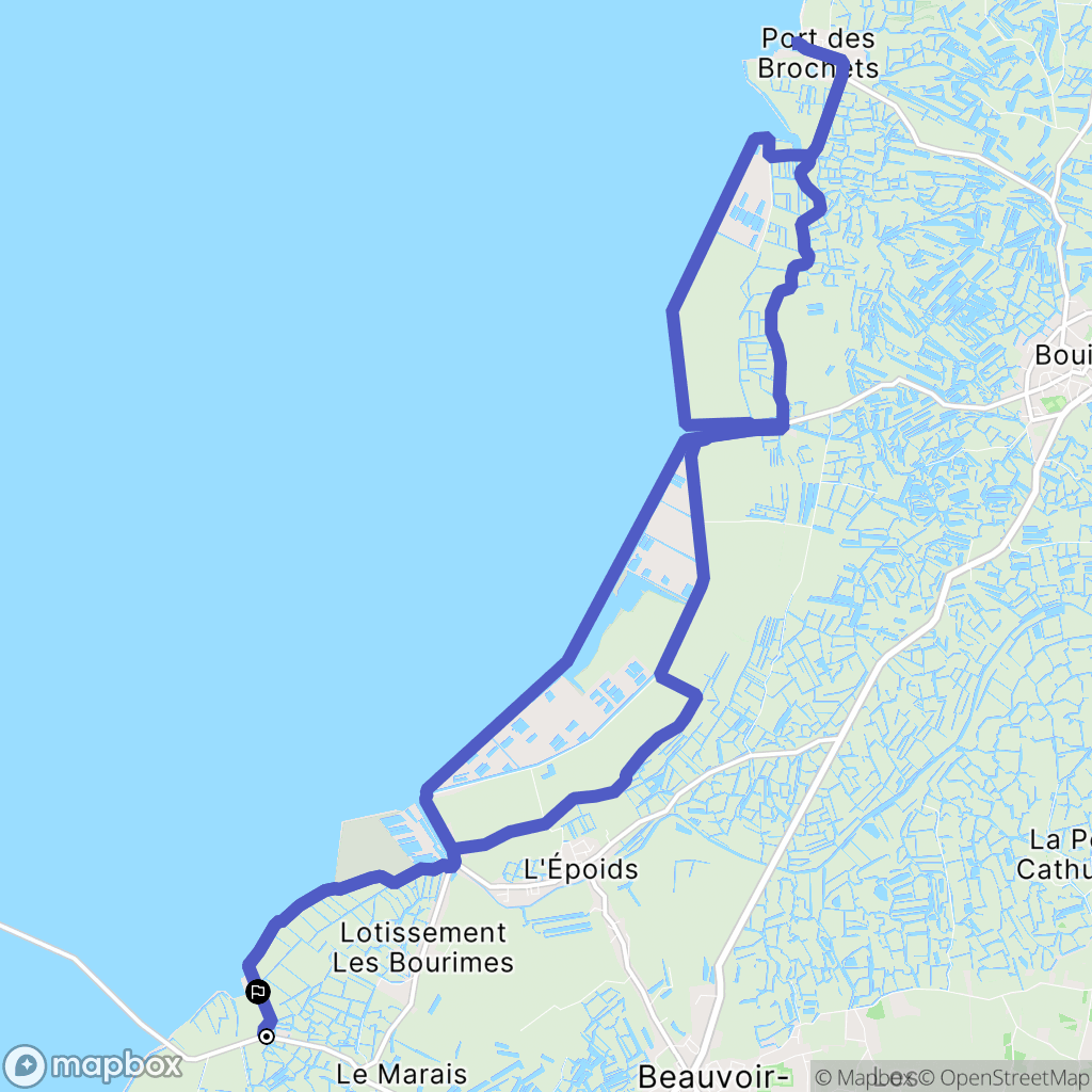 Beauvoir-sur-Mer : carte du parcours de randonnée - France