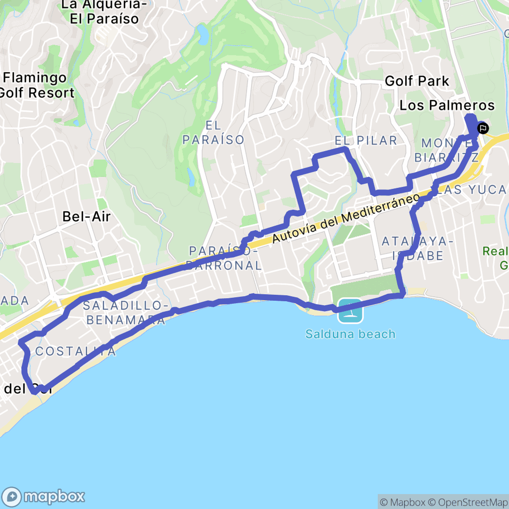 Estepona : carte du parcours de randonnée - Spain