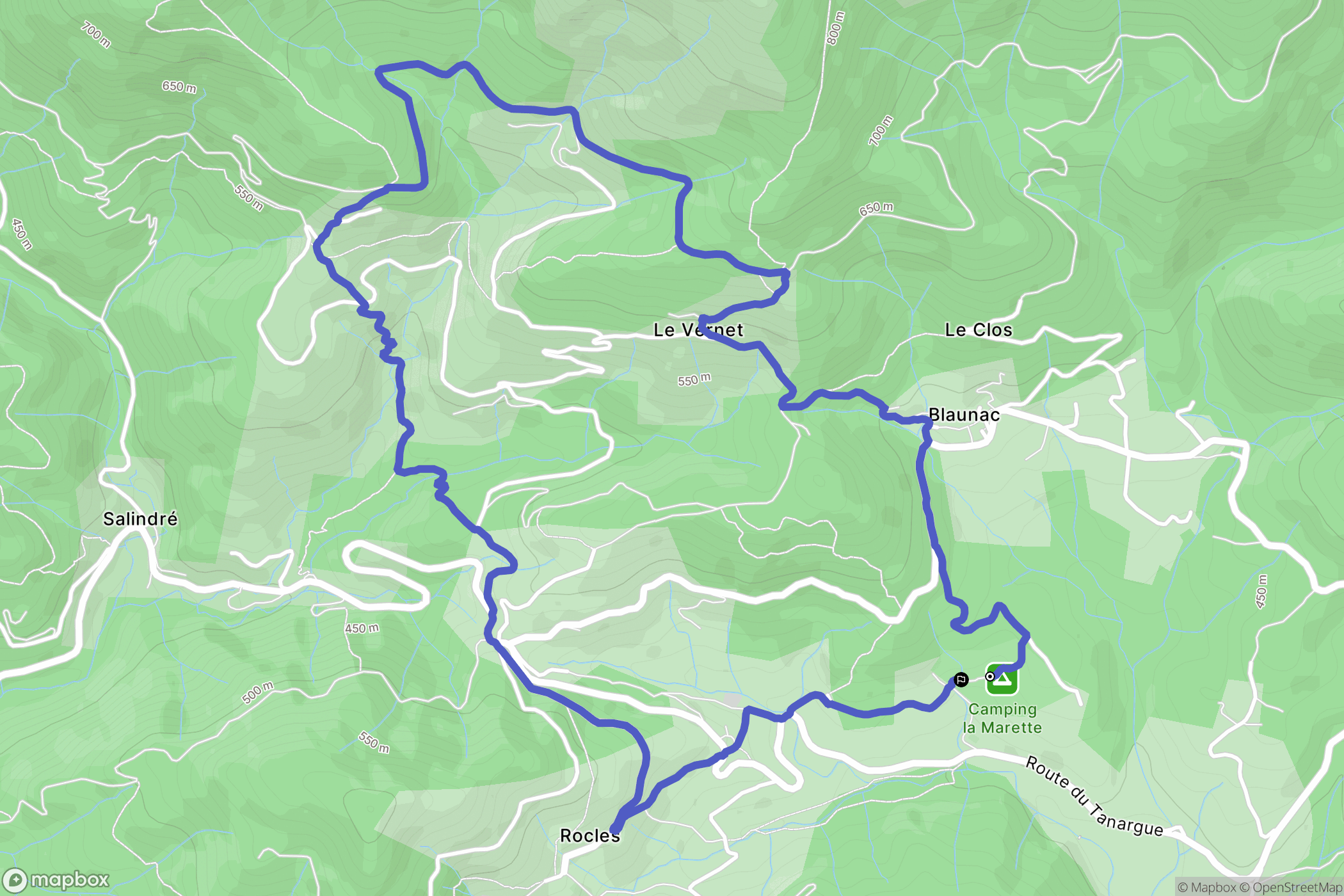 Joannas : carte du parcours de randonnée - France