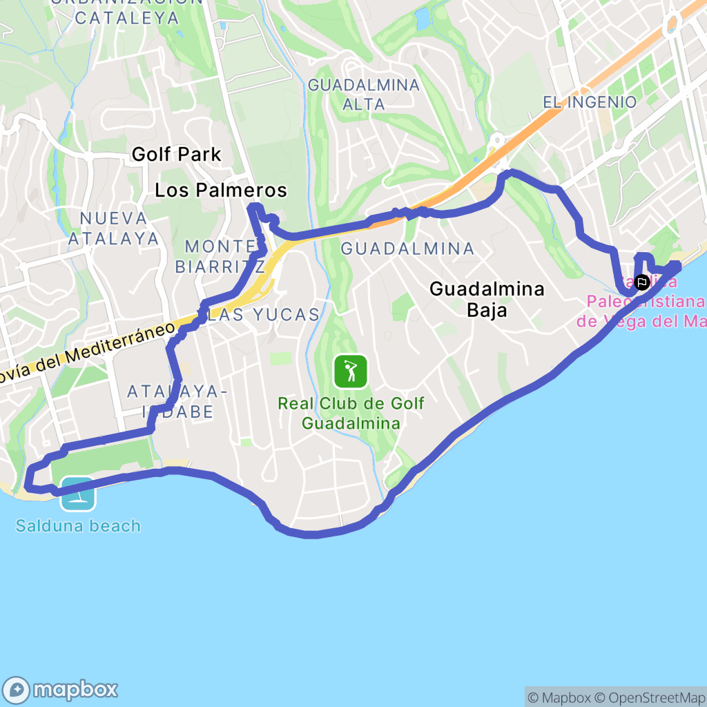 Marbella : carte du parcours de randonnée - Spain