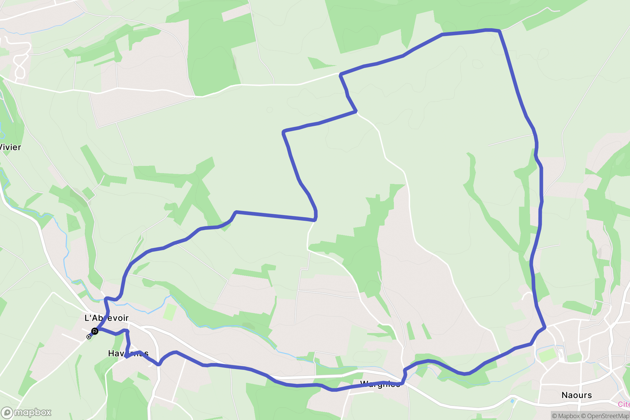 Havernas : carte du parcours de randonnée - France