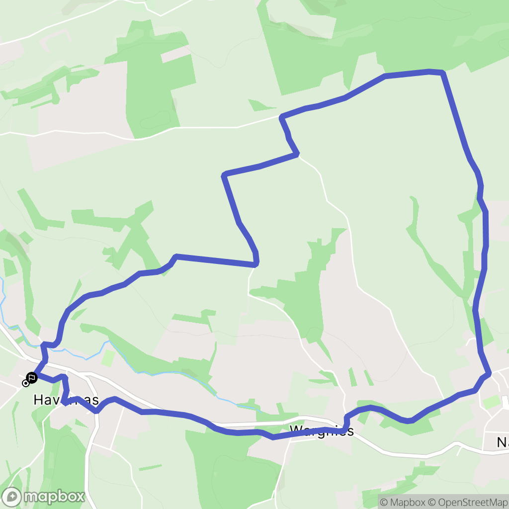 Havernas : carte du parcours de randonnée - France