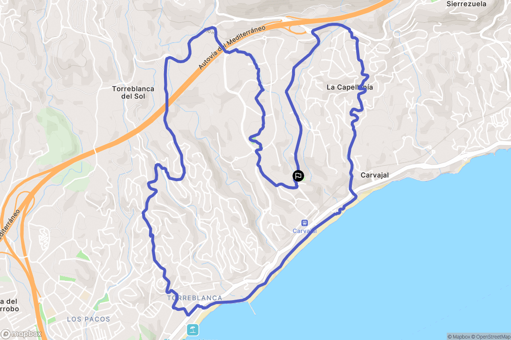 Fuengirola : carte du parcours de randonnée - Spain