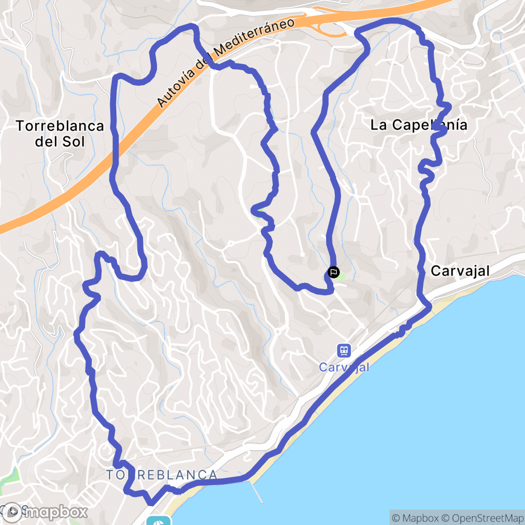 Fuengirola : carte du parcours de randonnée - Spain