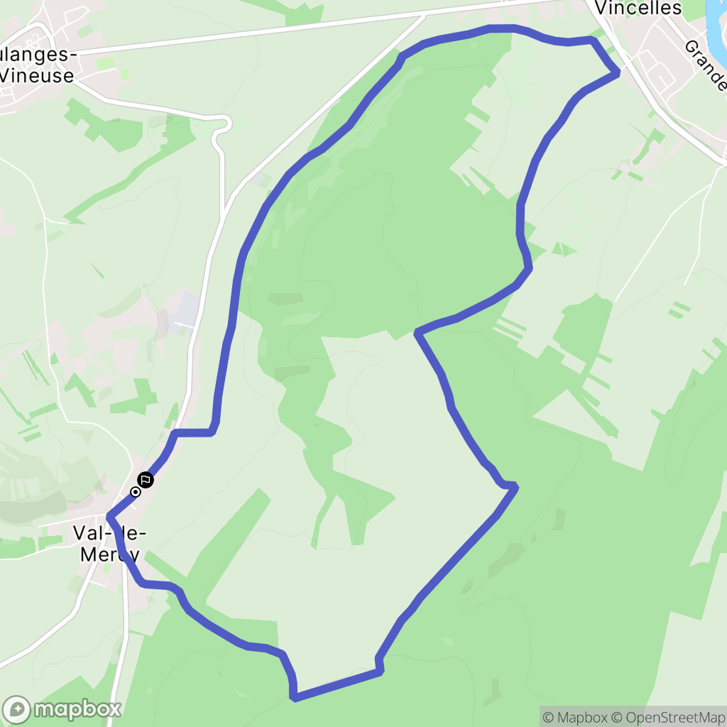 Val-de-Mercy : carte du parcours de randonnée - France