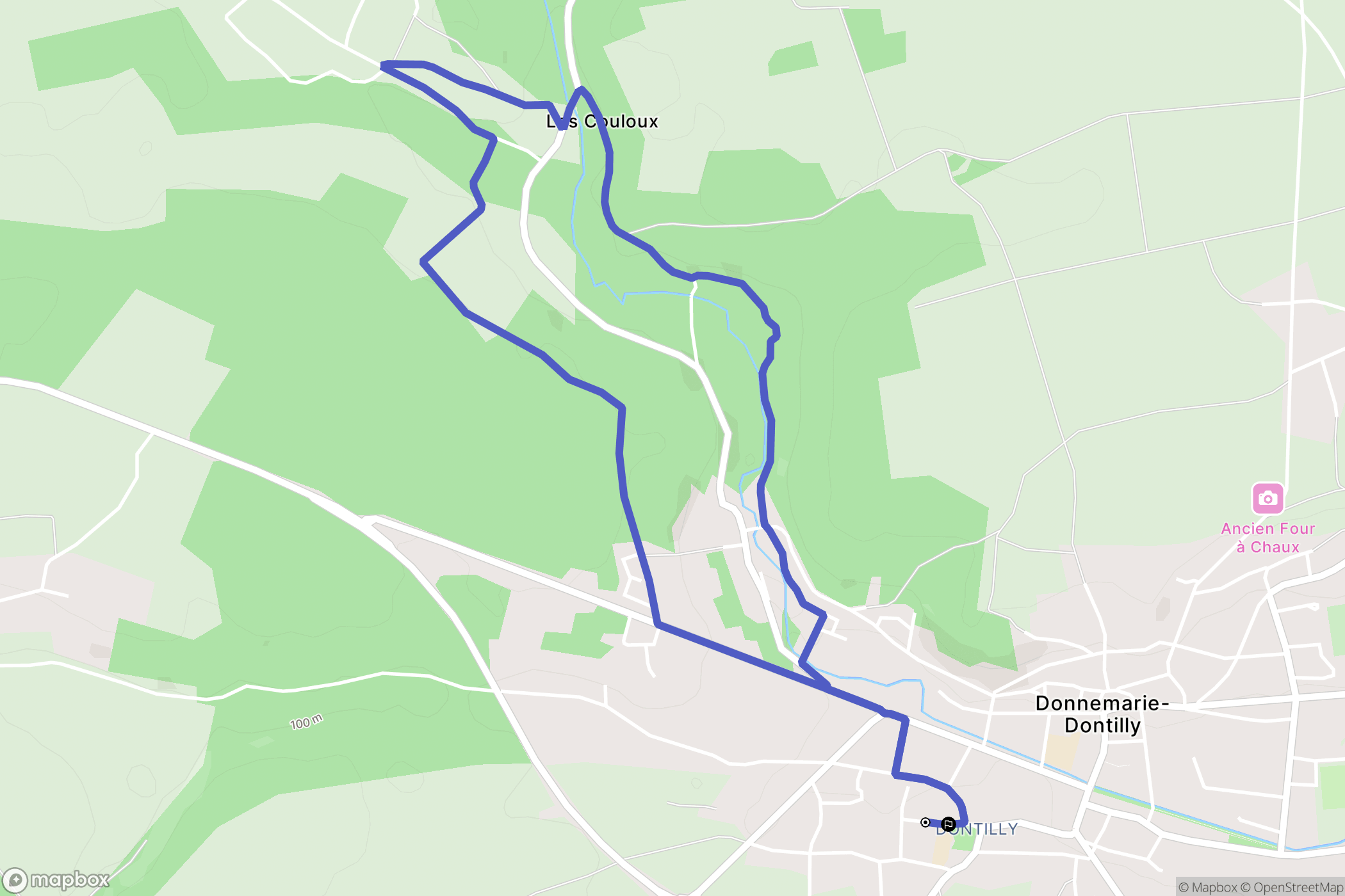 Donnemarie-Dontilly : carte du parcours de randonnée - France