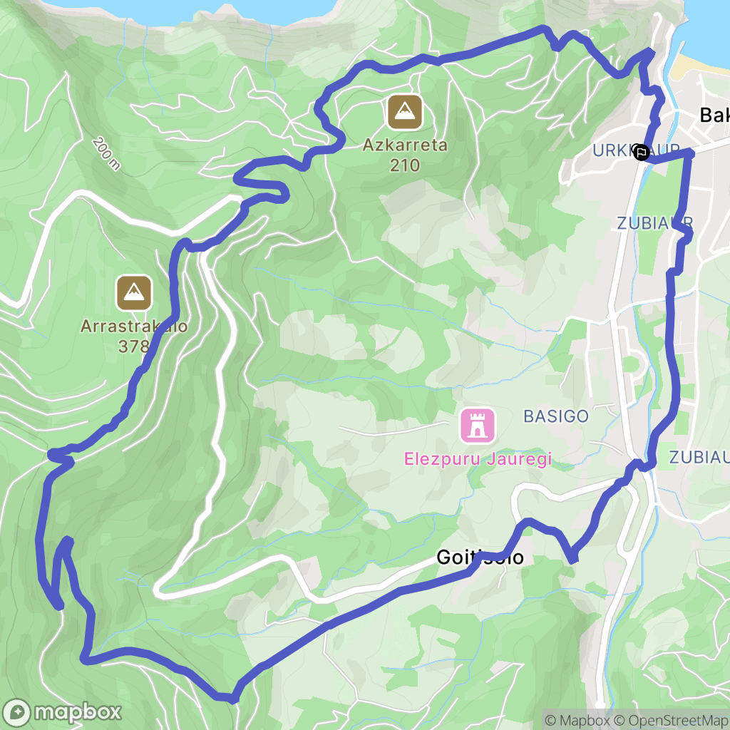 Urkizaur : carte du parcours de randonnée - Spain
