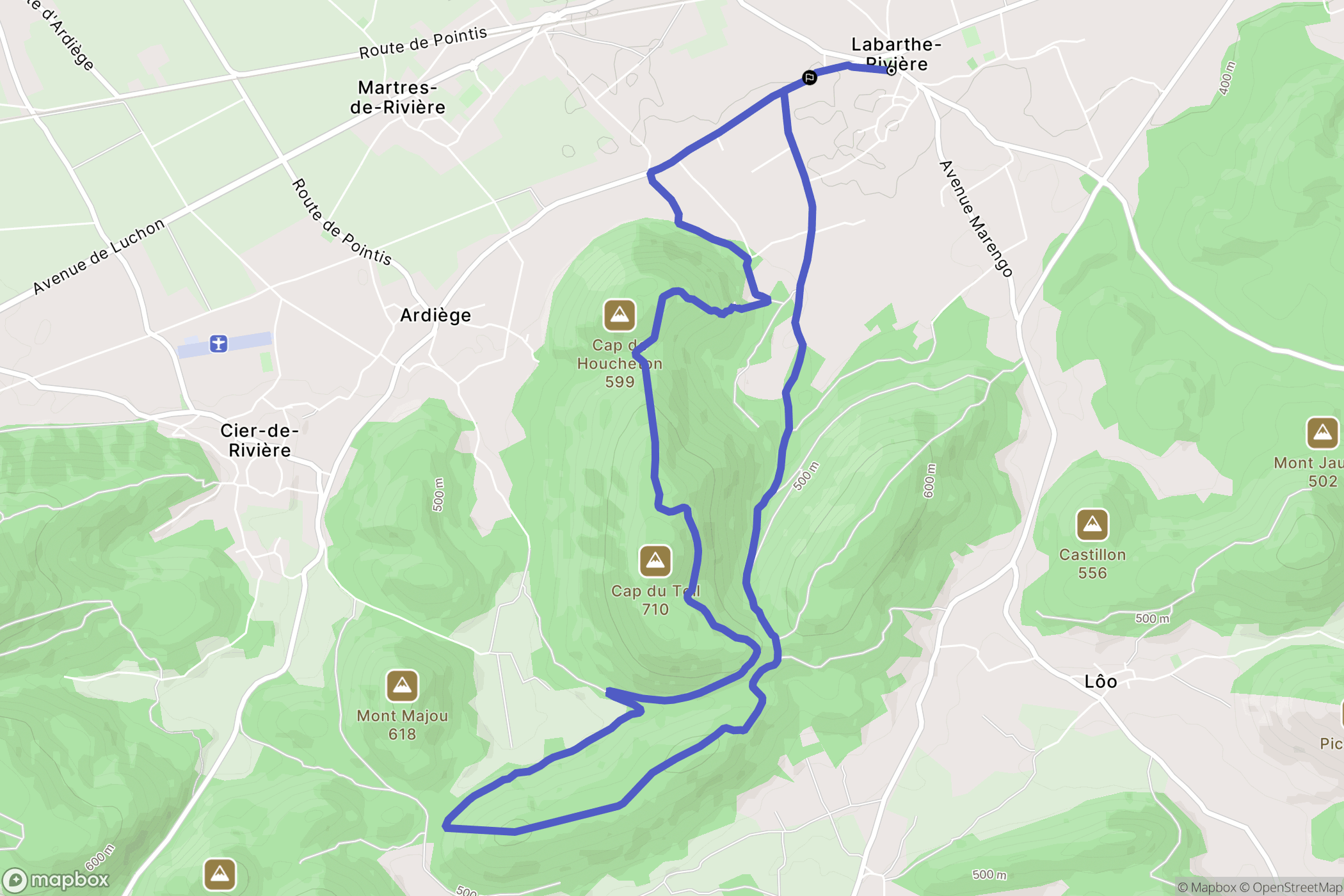 Labarthe-Rivière : carte du parcours de randonnée - France