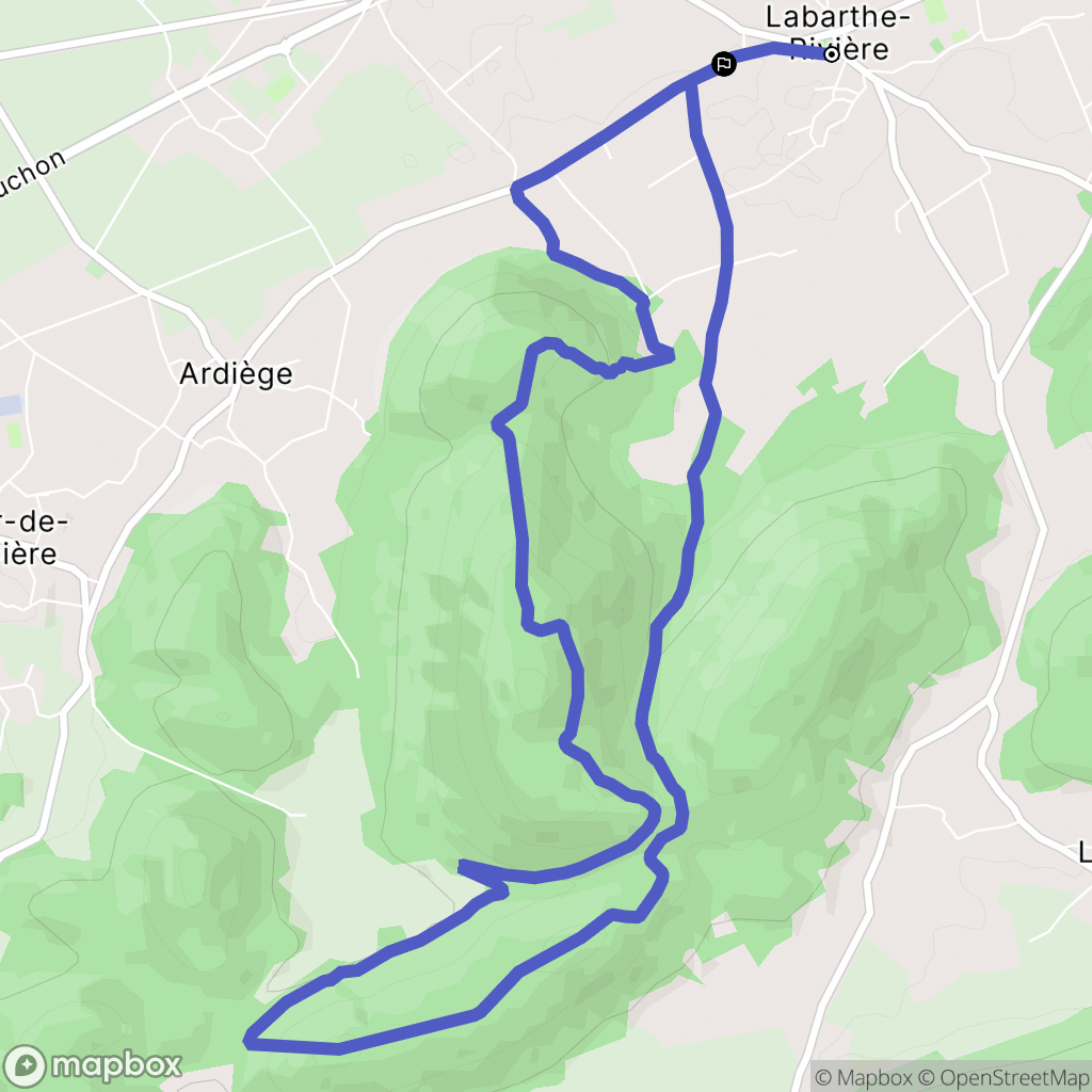 Labarthe-Rivière : carte du parcours de randonnée - France