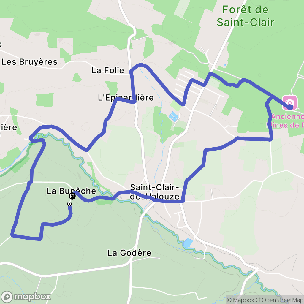 Saint-Bômer-les-Forges : carte du parcours de randonnée - France