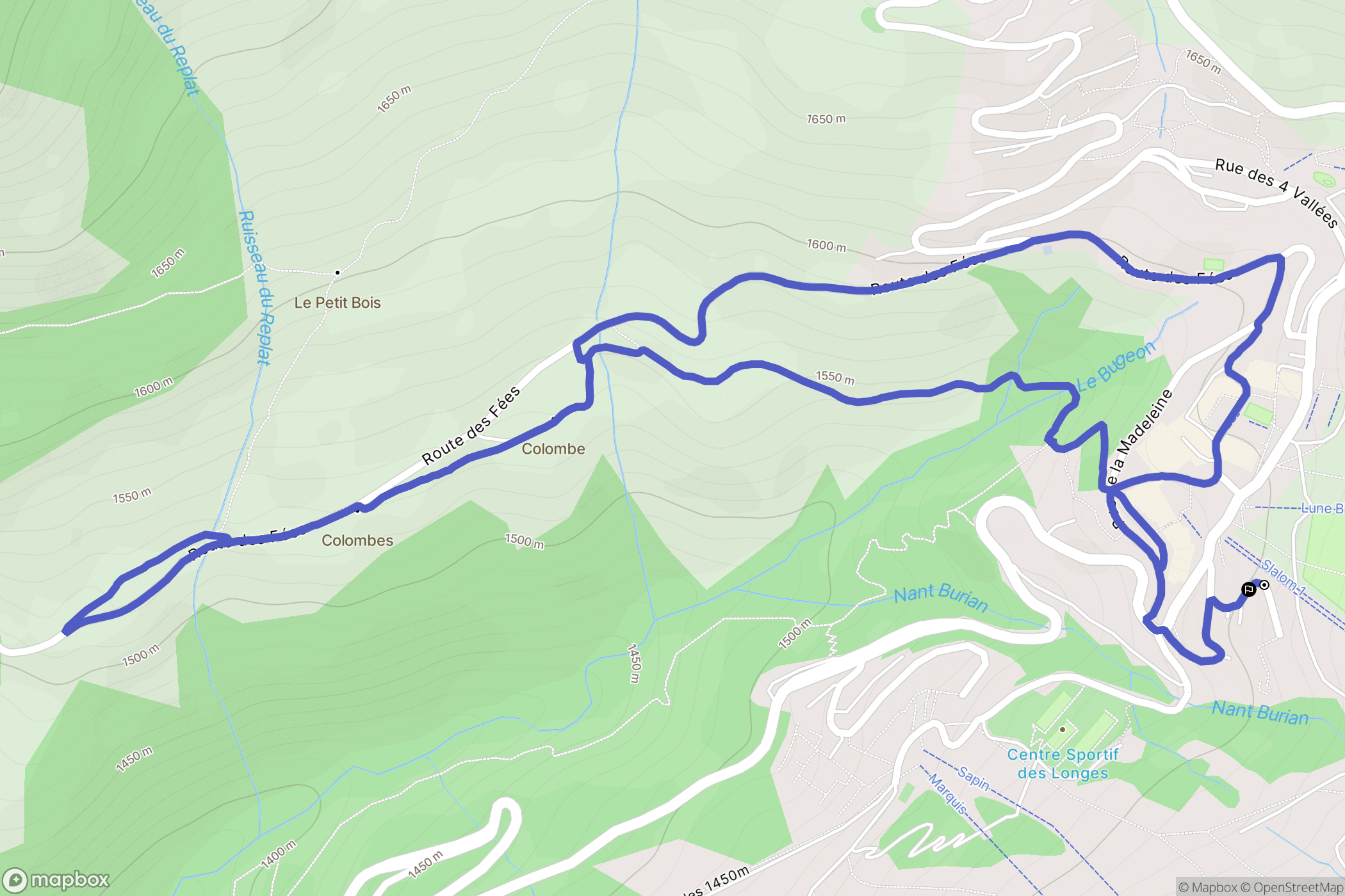 Saint-François-Longchamp : carte du parcours de randonnée - France