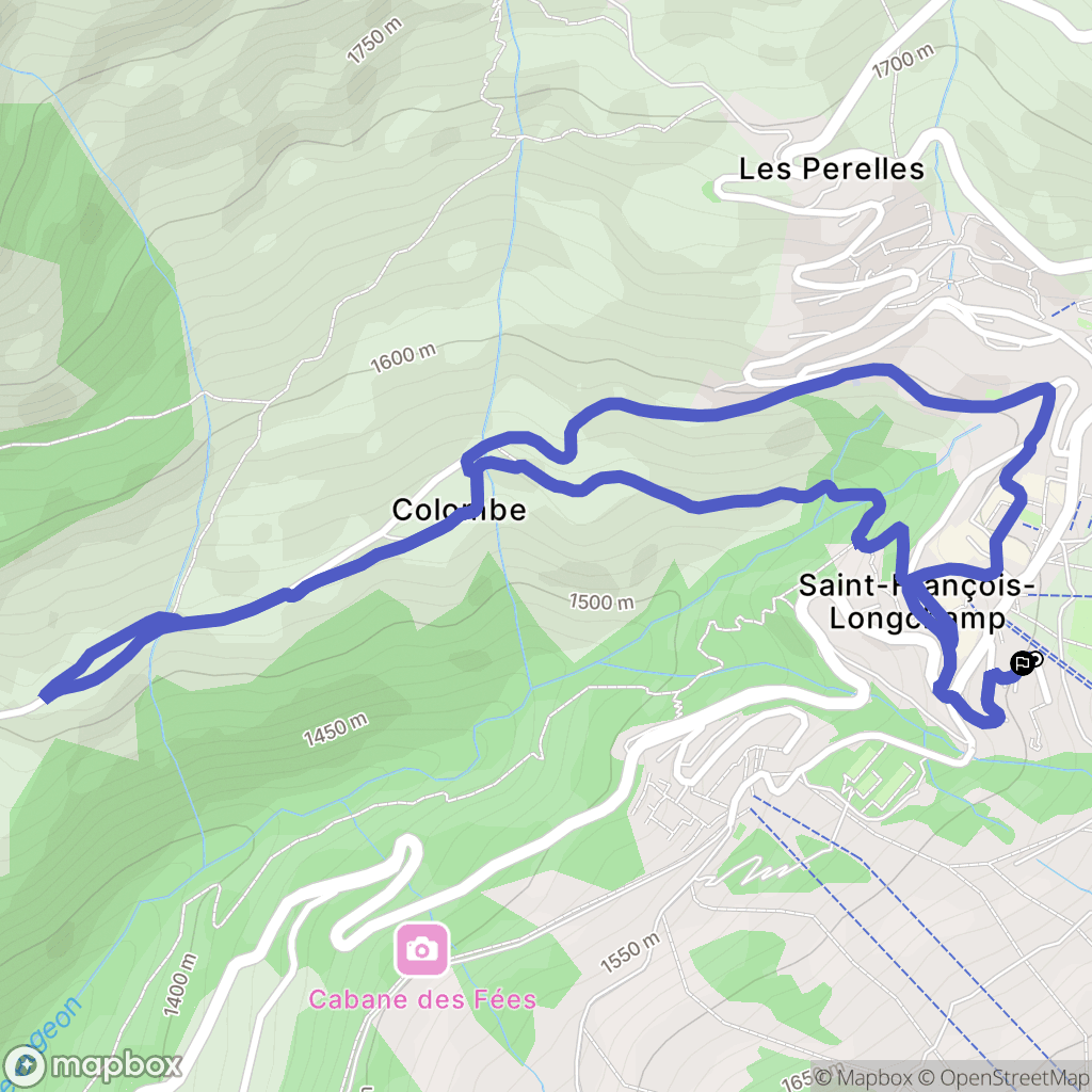 Saint-François-Longchamp : carte du parcours de randonnée - France