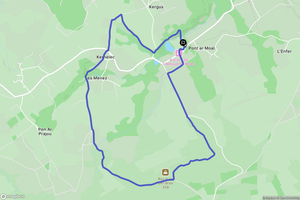 Plounéour-Ménez : carte du parcours de randonnée - France
