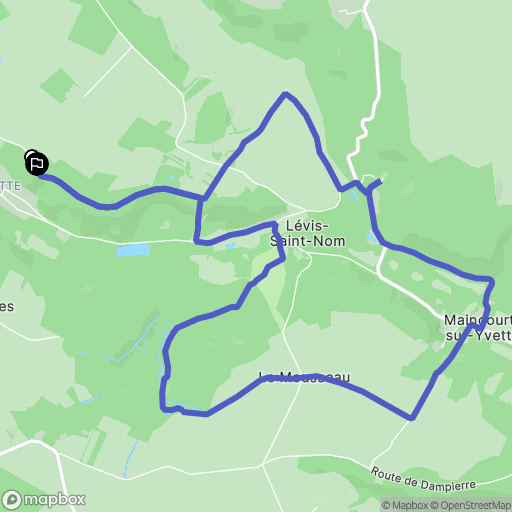 Lévis-Saint-Nom : carte du parcours de randonnée - France