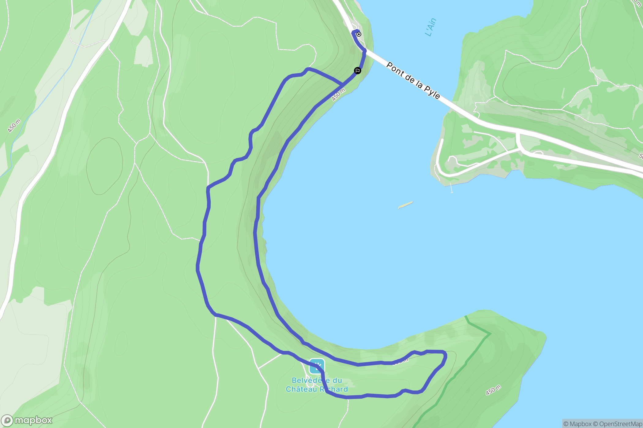 La Tour-du-Meix : carte du parcours de randonnée - France