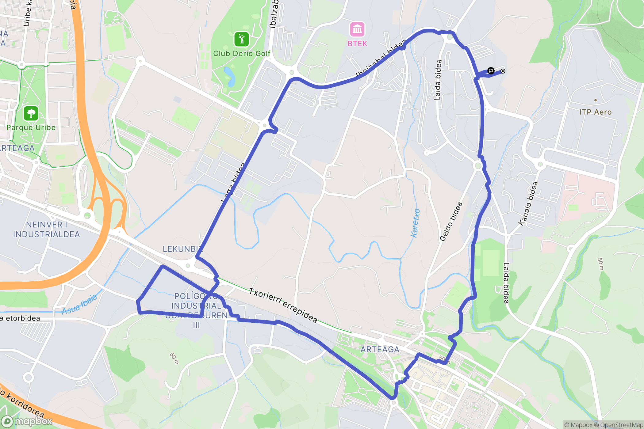 : carte du parcours de randonnée - Spain