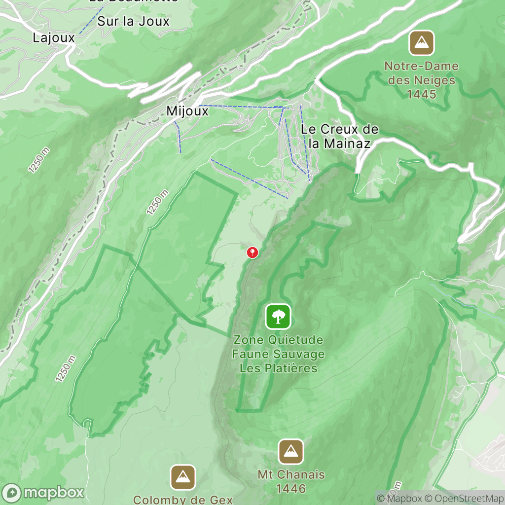 Carte de la zone de délimitation de randonnee-mont-rond-ain