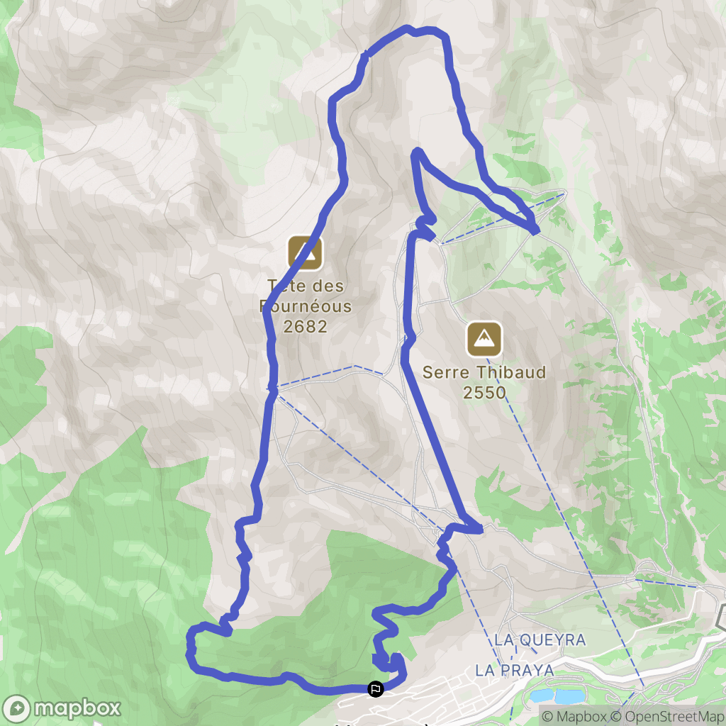 Montgenèvre : carte du parcours de randonnée - France