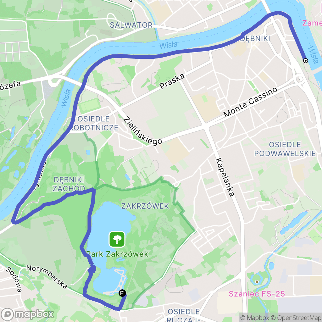 Kraków: mapa trasy - Poland