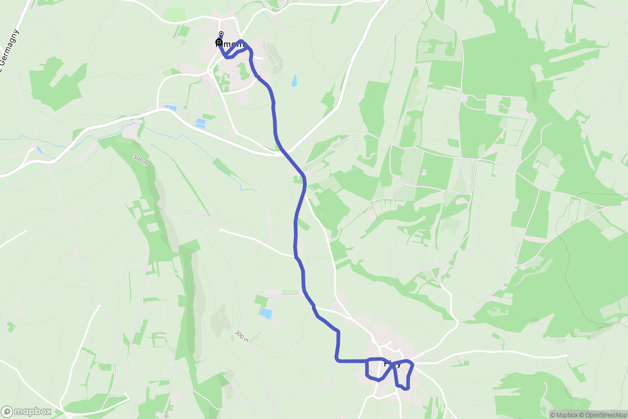 Fley : carte du parcours de randonnée - France