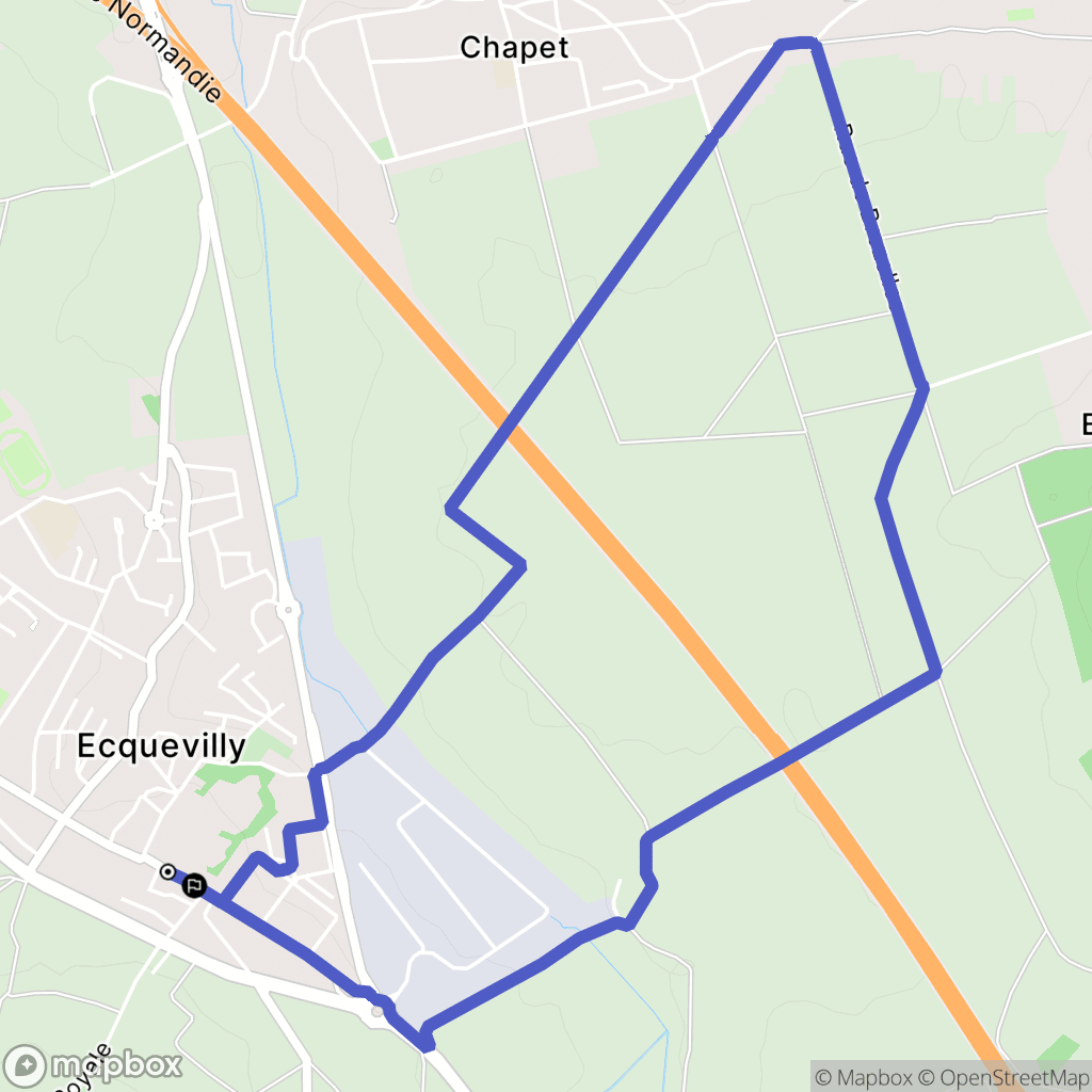 Ecquevilly : carte du parcours de randonnée - France