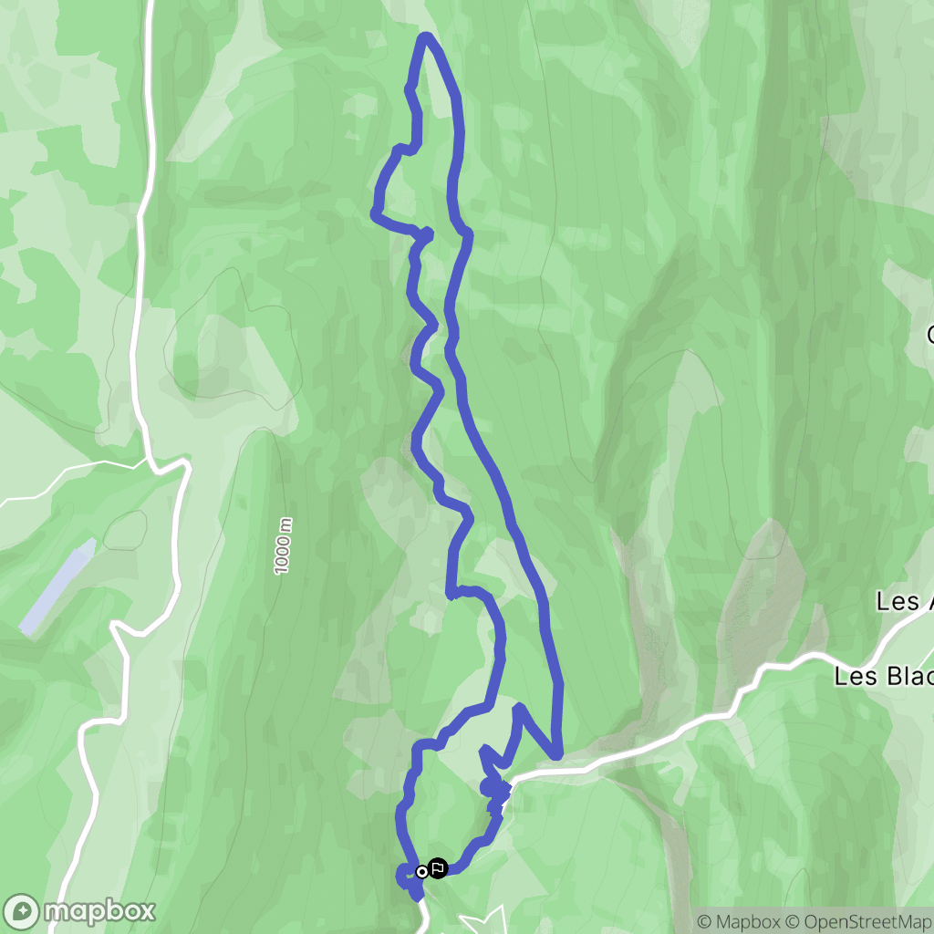 Omblèze : carte du parcours de randonnée - France