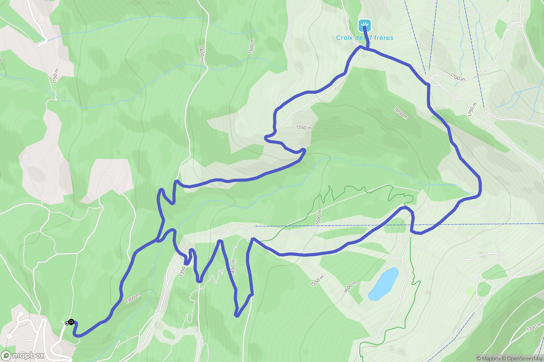 Arâches-la-Frasse : carte du parcours de randonnée - France