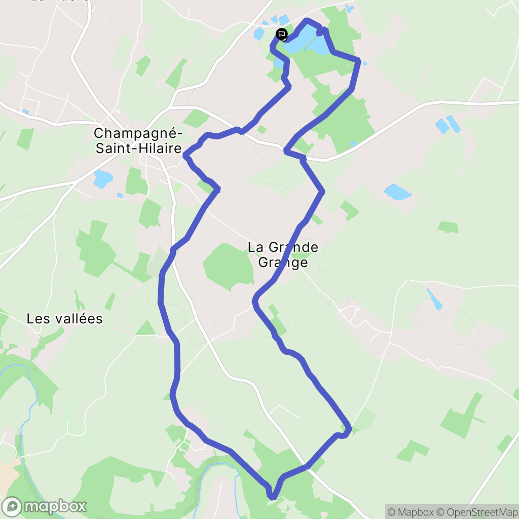 Champagné-Saint-Hilaire : carte du parcours de randonnée - France