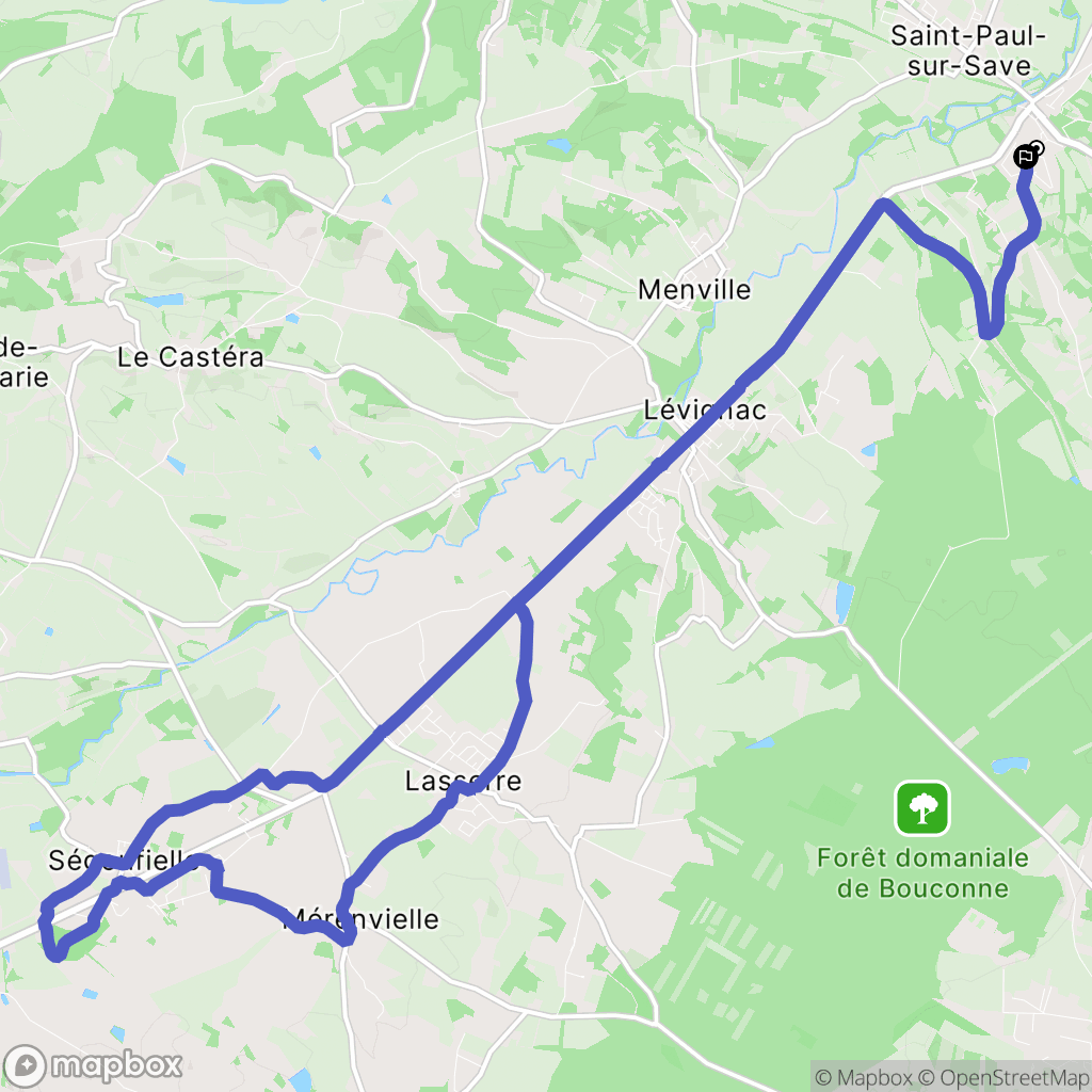 Montaigut-sur-Save : carte du parcours de randonnée - France