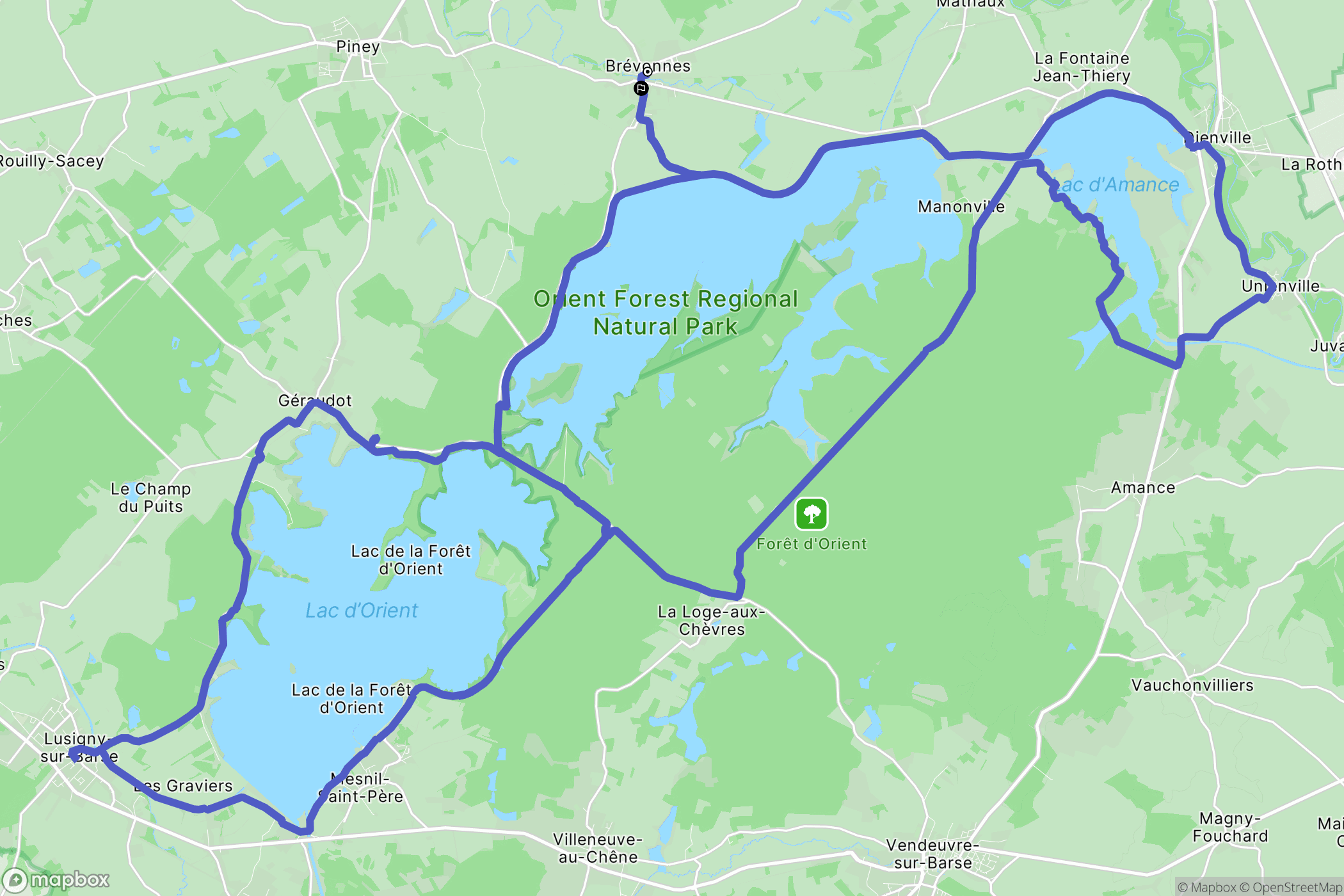 Brévonnes : carte du parcours de randonnée - France