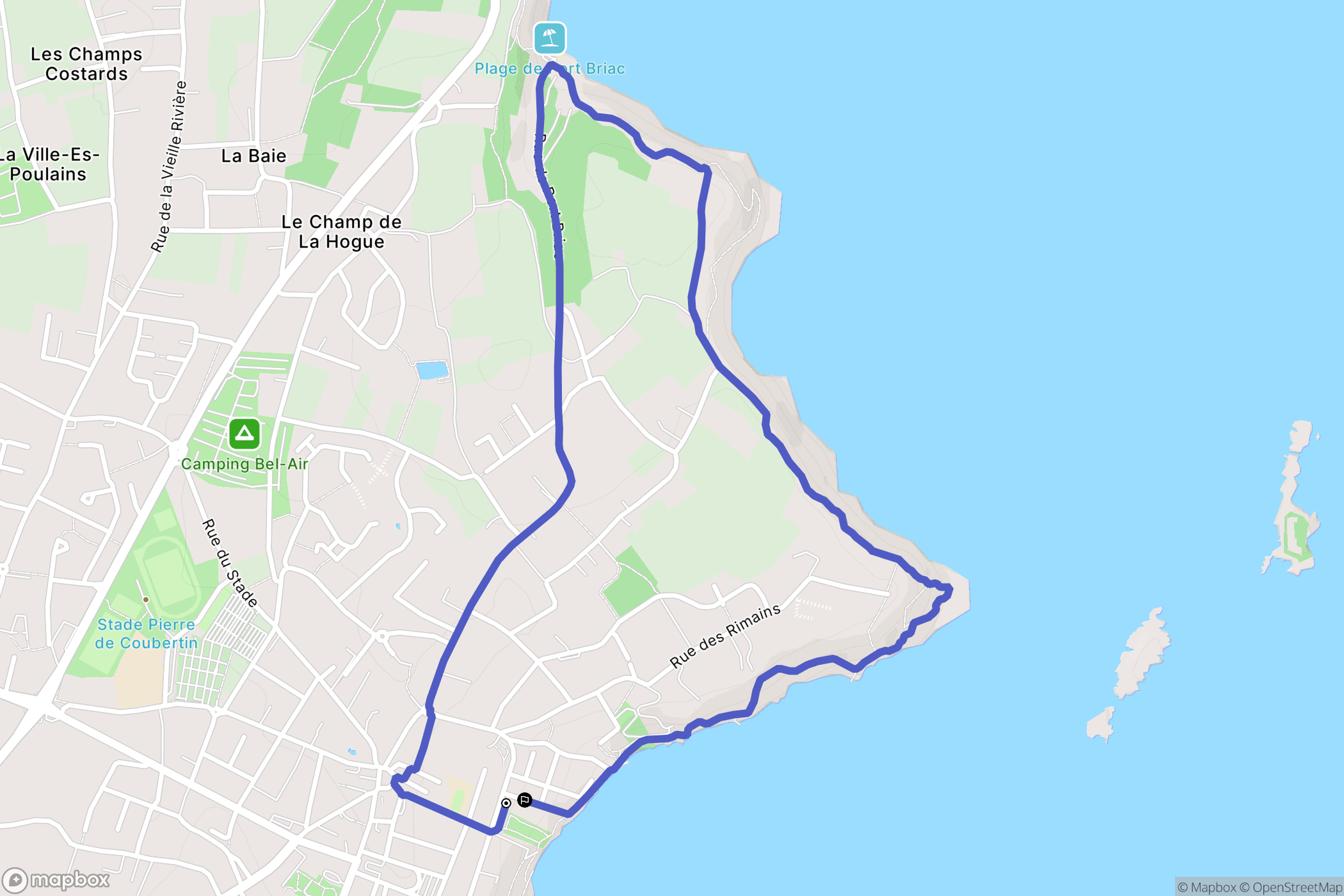 Cancale : carte du parcours de randonnée - France