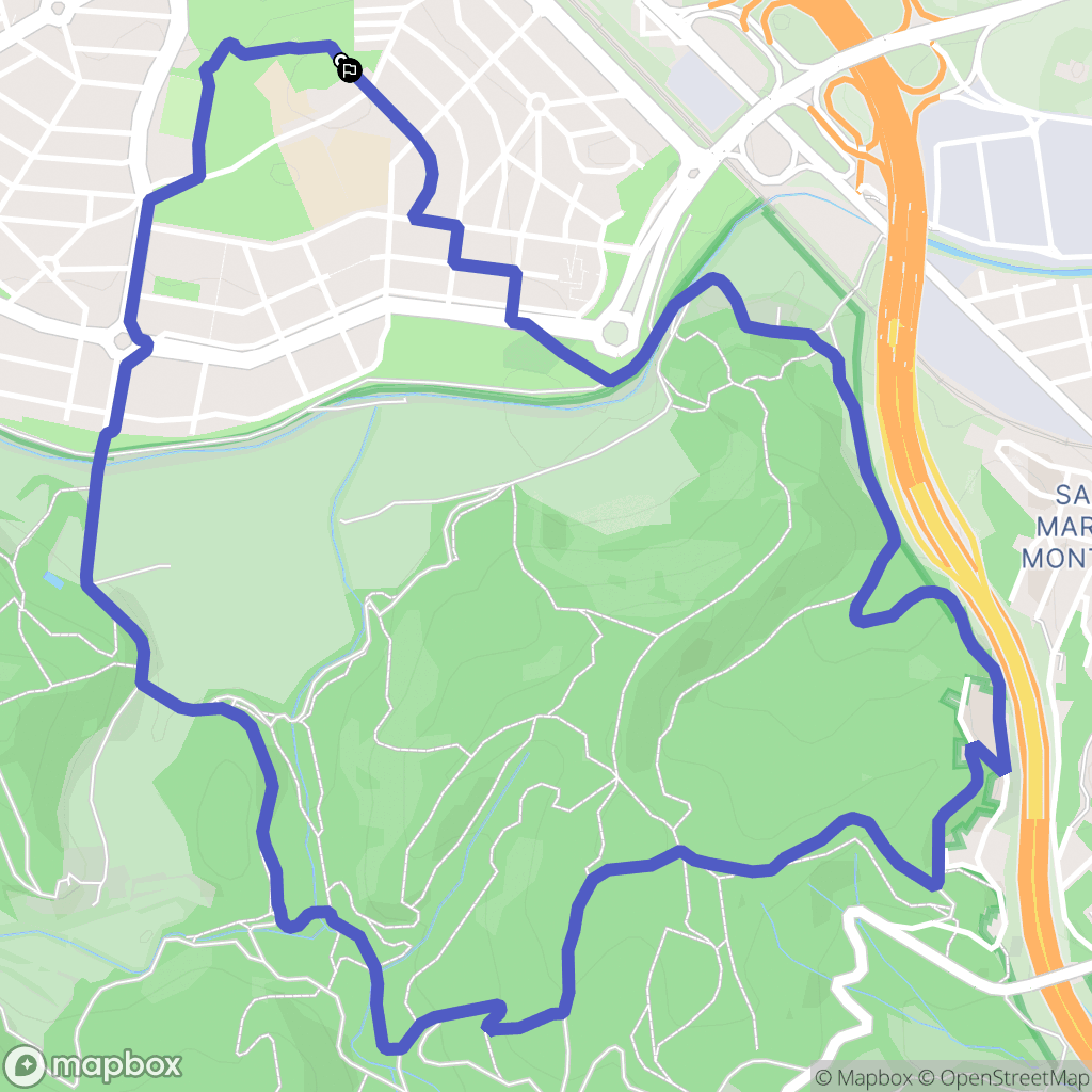 Cerdanyola del Vallès : carte du parcours de randonnée - Spain